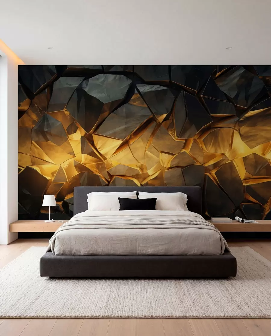 wall murals Amber Stone Fragments w05045
