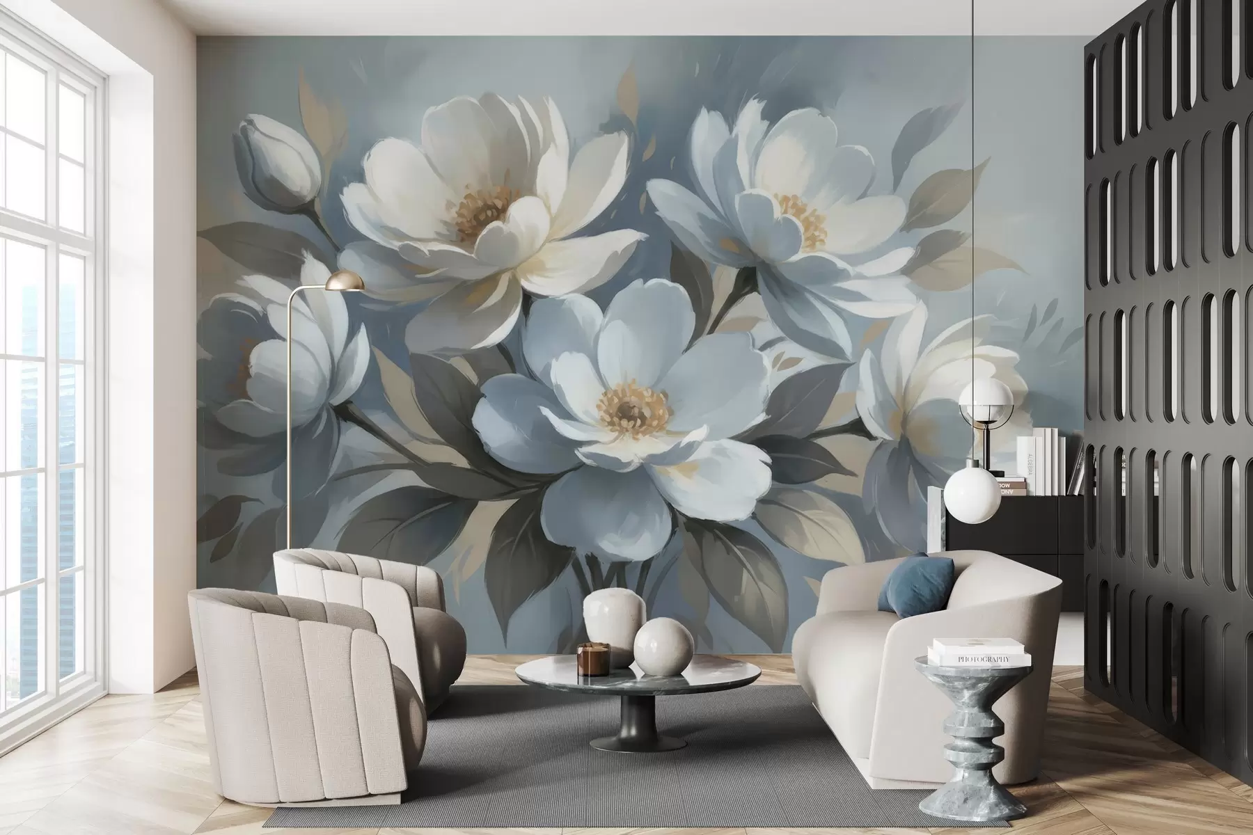 wall murals Watercolor Lush Bouquet w05051