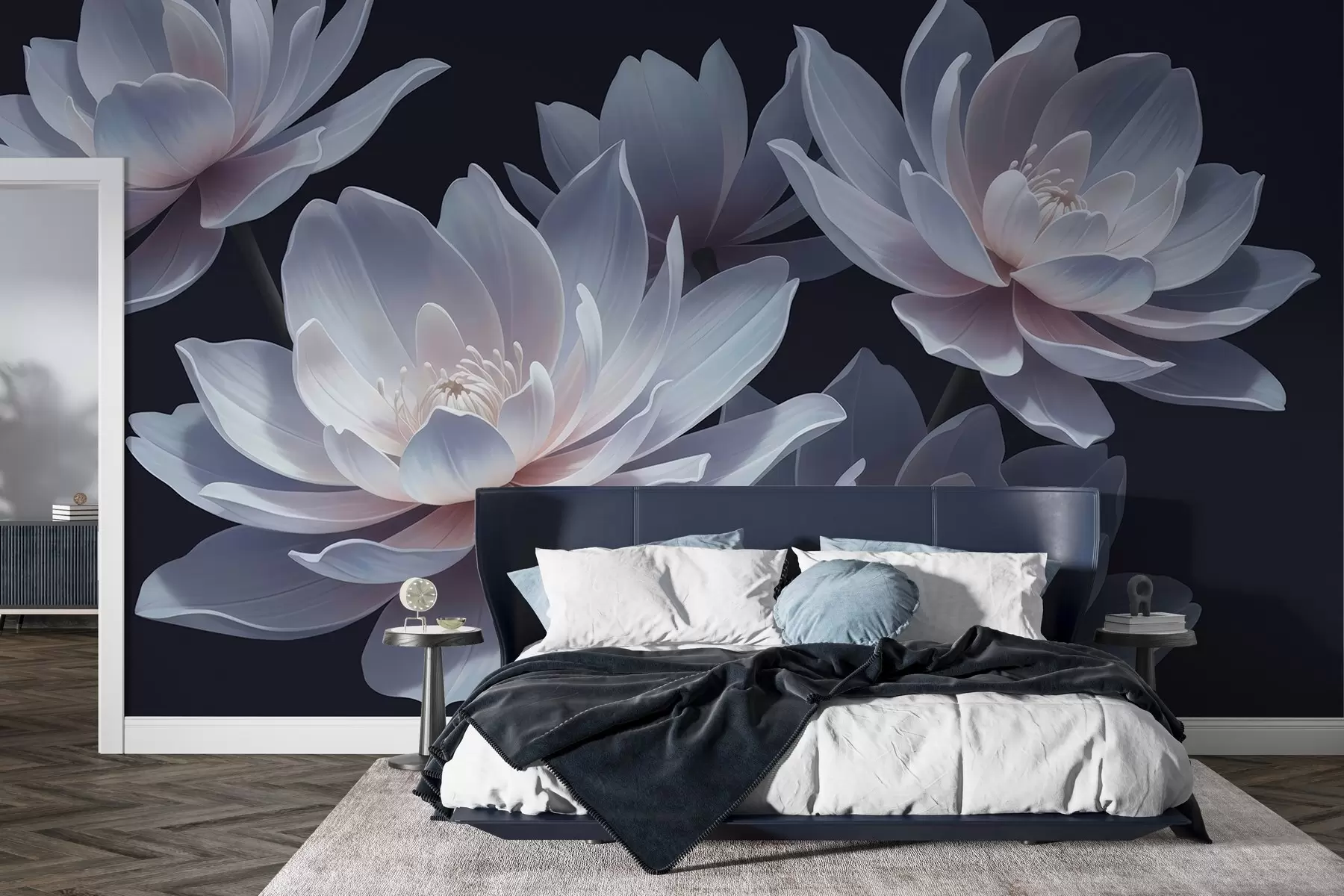 wall murals Moonlight Lotuses w05055