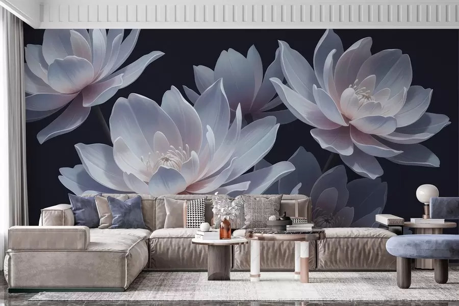 wall murals Moonlight Lotuses w05055