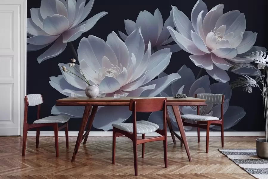 wall murals Moonlight Lotuses w05055