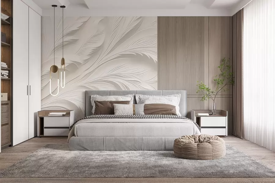 wall murals Abstract wavy shapes w04749