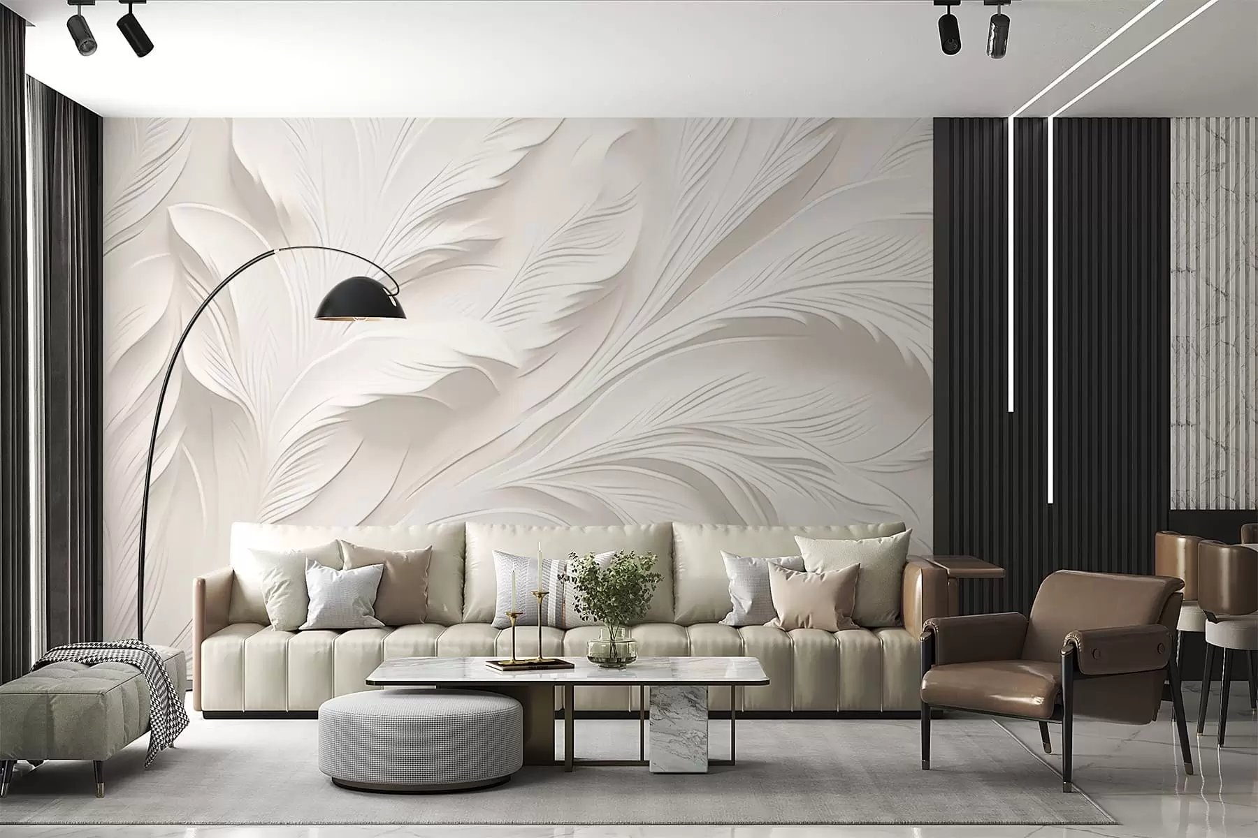 wall murals Abstract wavy shapes w04749