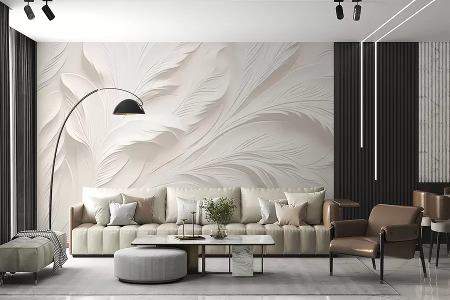 wall murals Abstract wavy shapes w04749