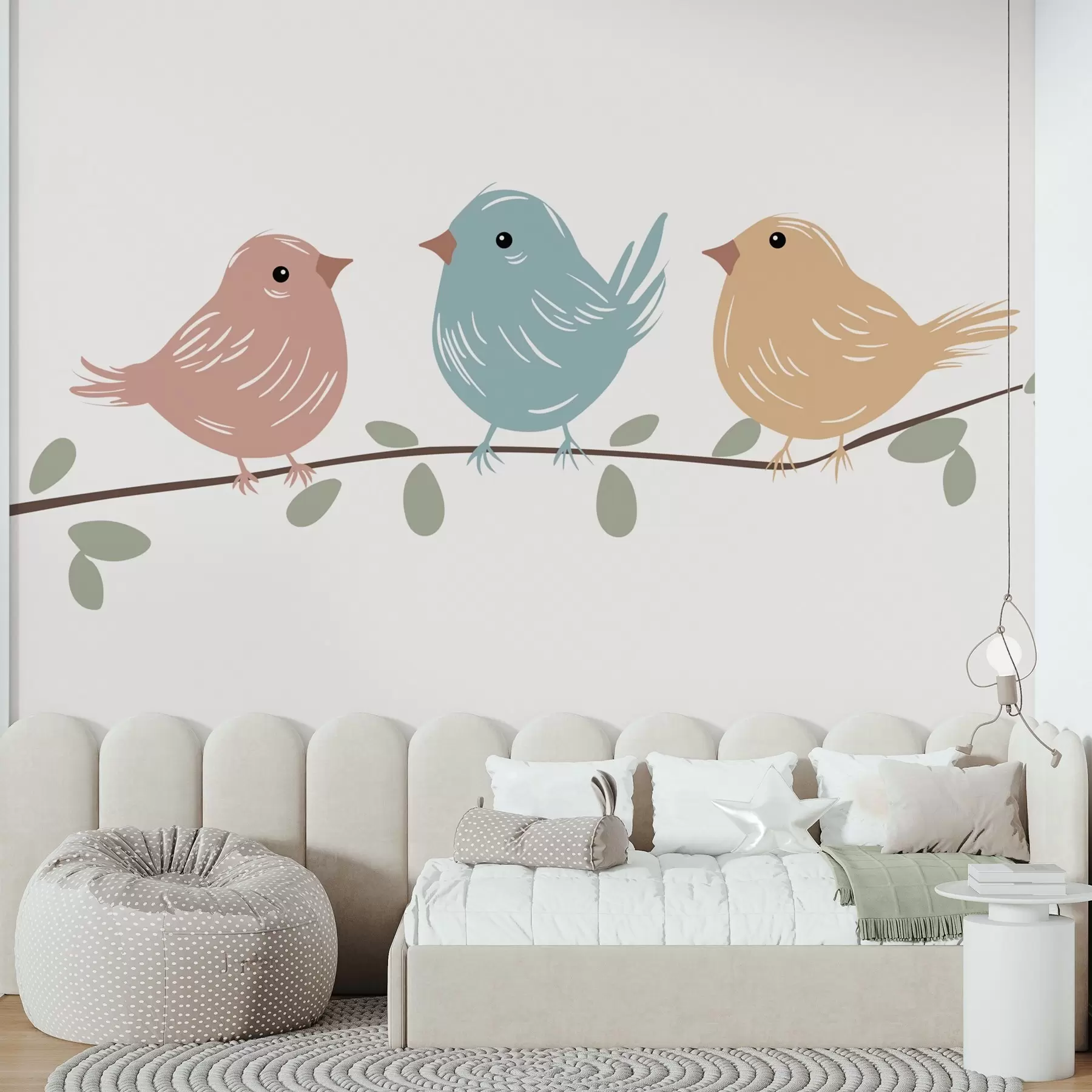 wall murals Birds on a branch w05099