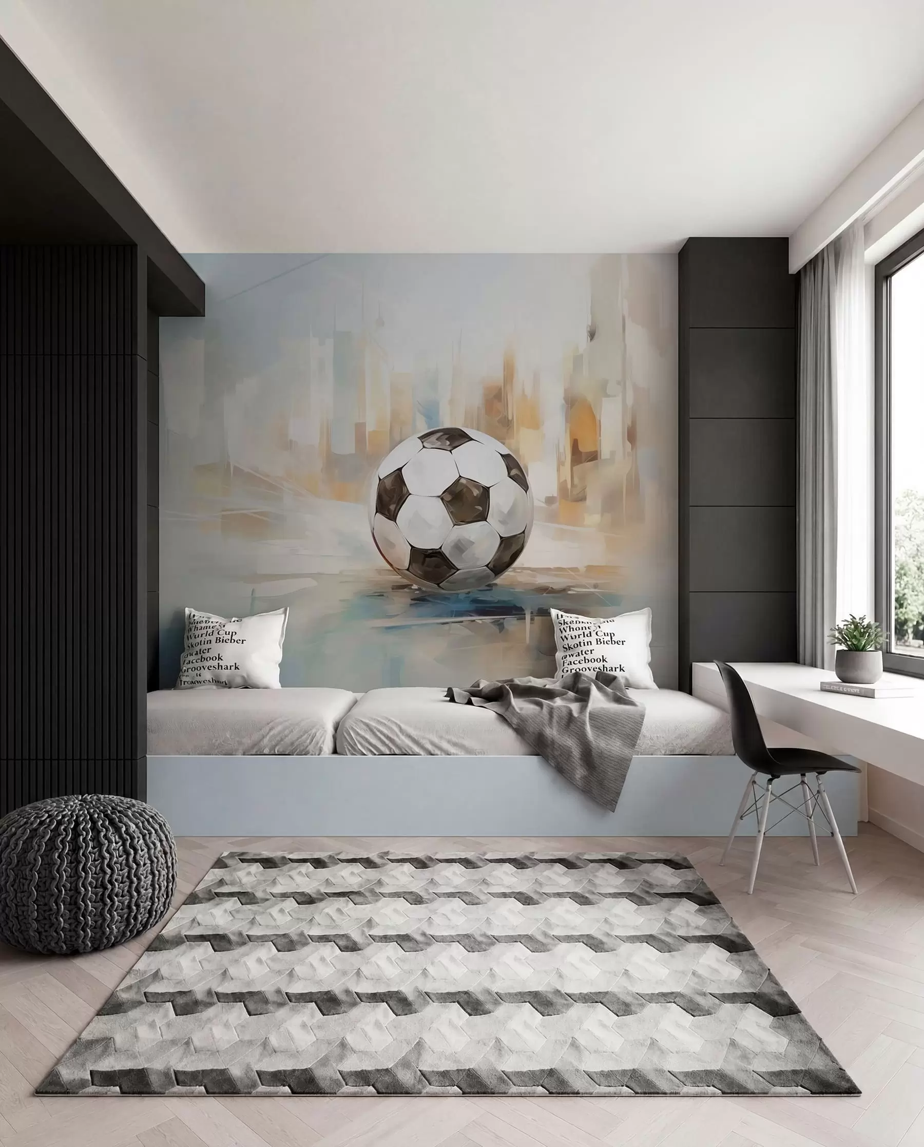 wall murals Football in Painted Light w05102