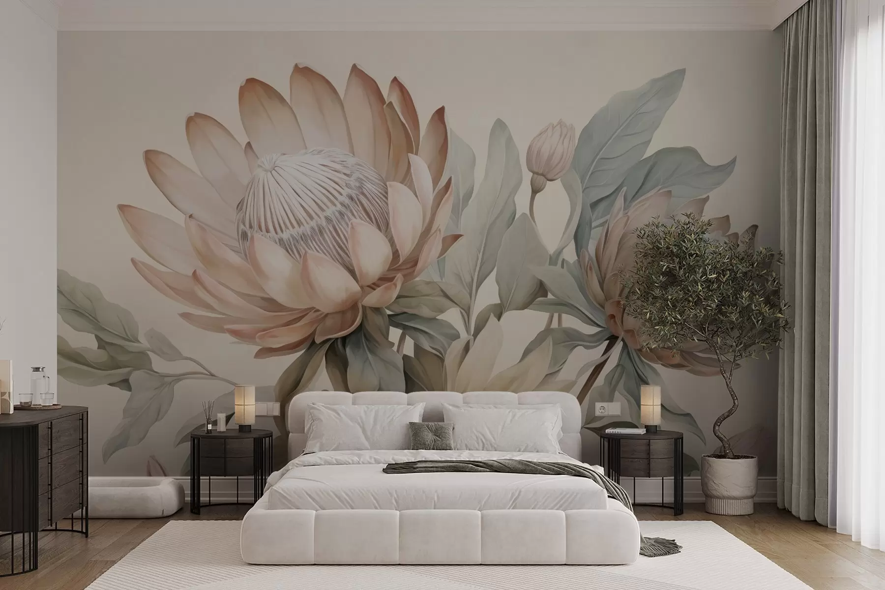 wall murals Protea flowers w05103