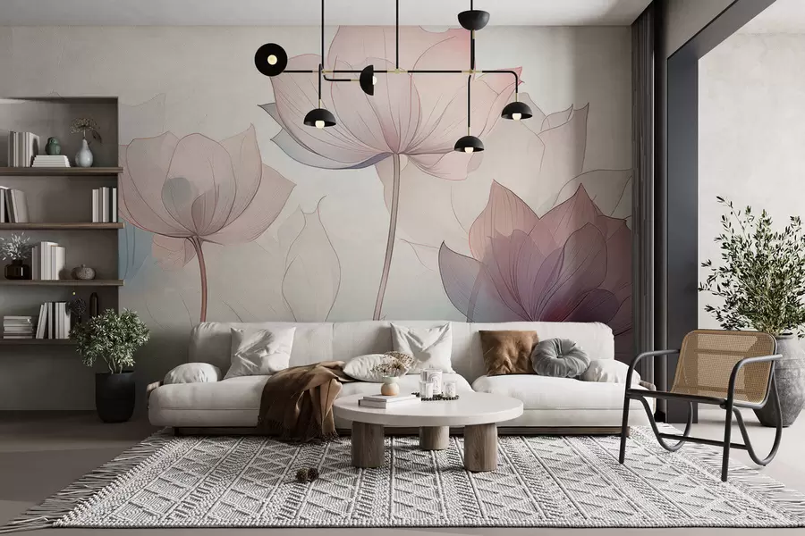 wall murals Abstract flowers w09623