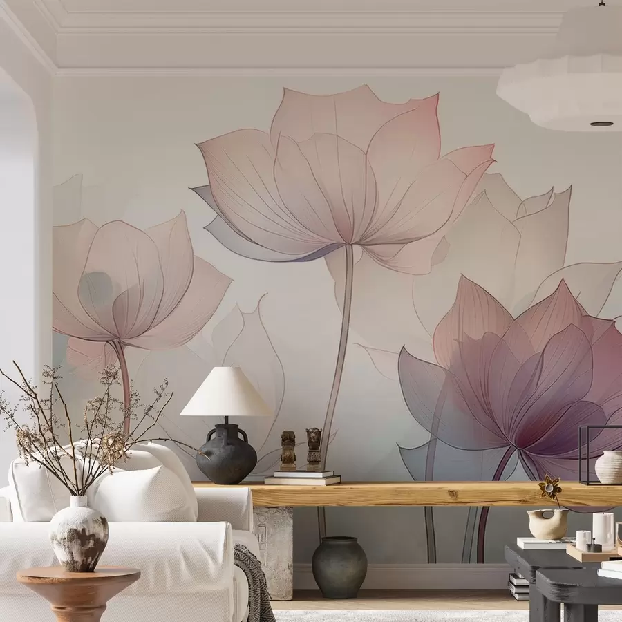wall murals Abstract flowers w09623