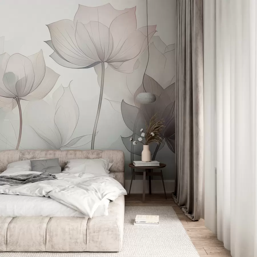 wall murals Abstract flowers w09623v1