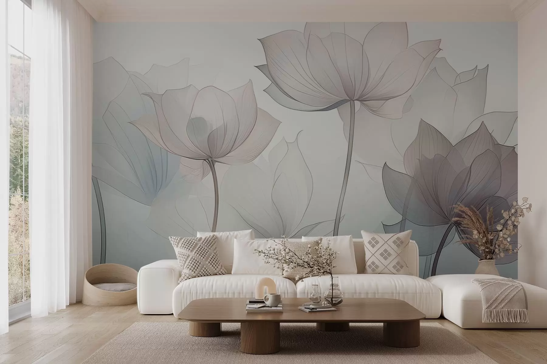 wall murals Abstract flowers w09623v1