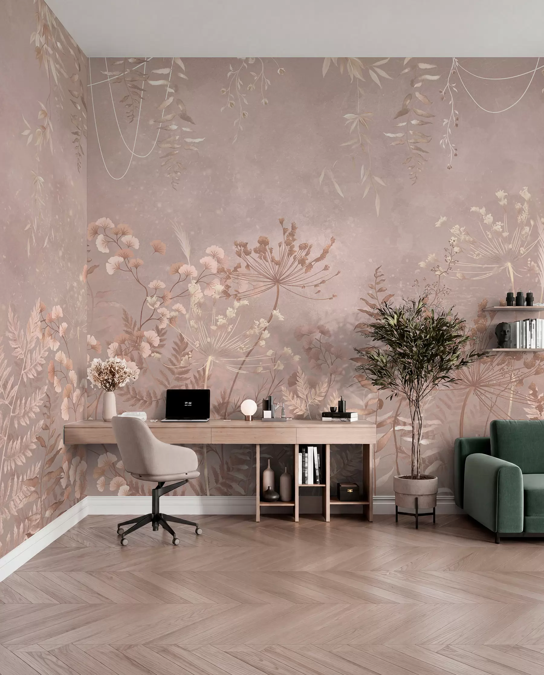 wall murals Meadow in Taupe w05092v2