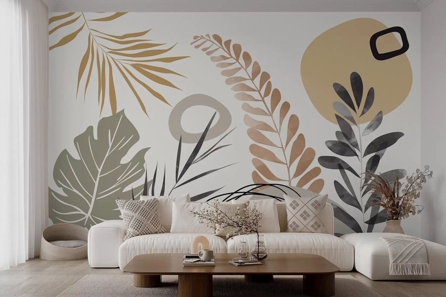 wall murals Abstraction with vegetation w05137