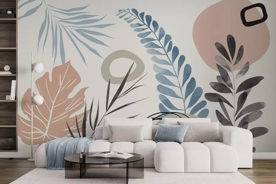 wall murals Abstraction with vegetation w05137v1
