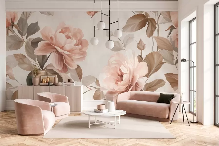 wall murals picturesque roses in the style of oil painting w04873