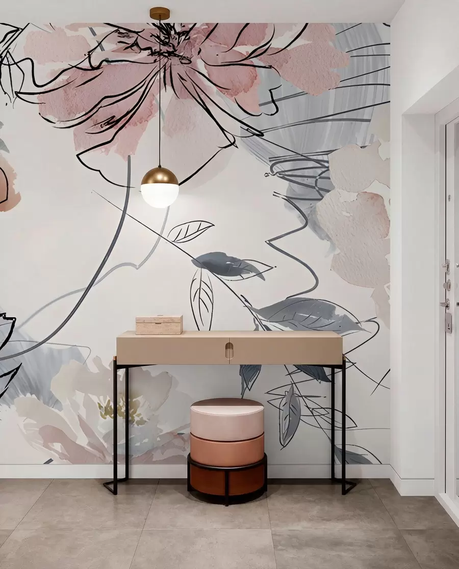 wall murals Watercolor flowers u71515
