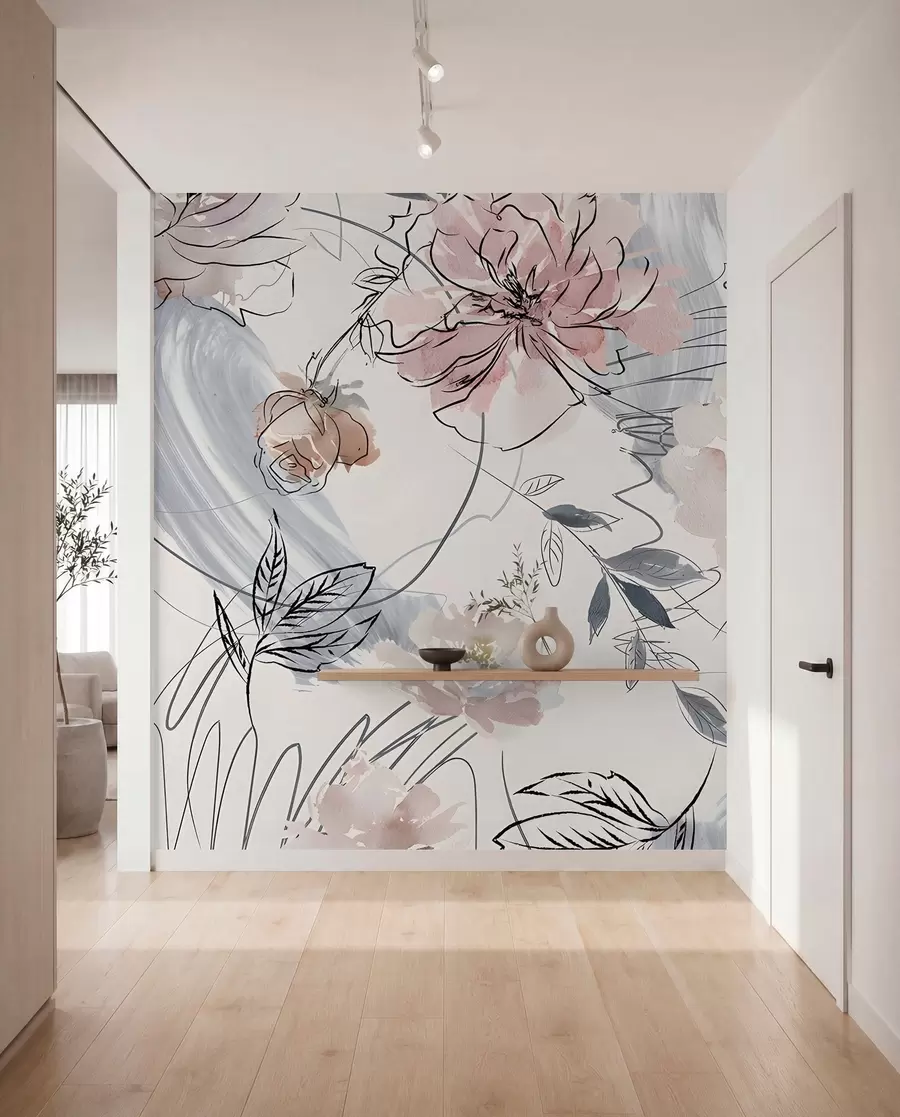 wall murals Watercolor flowers u71515