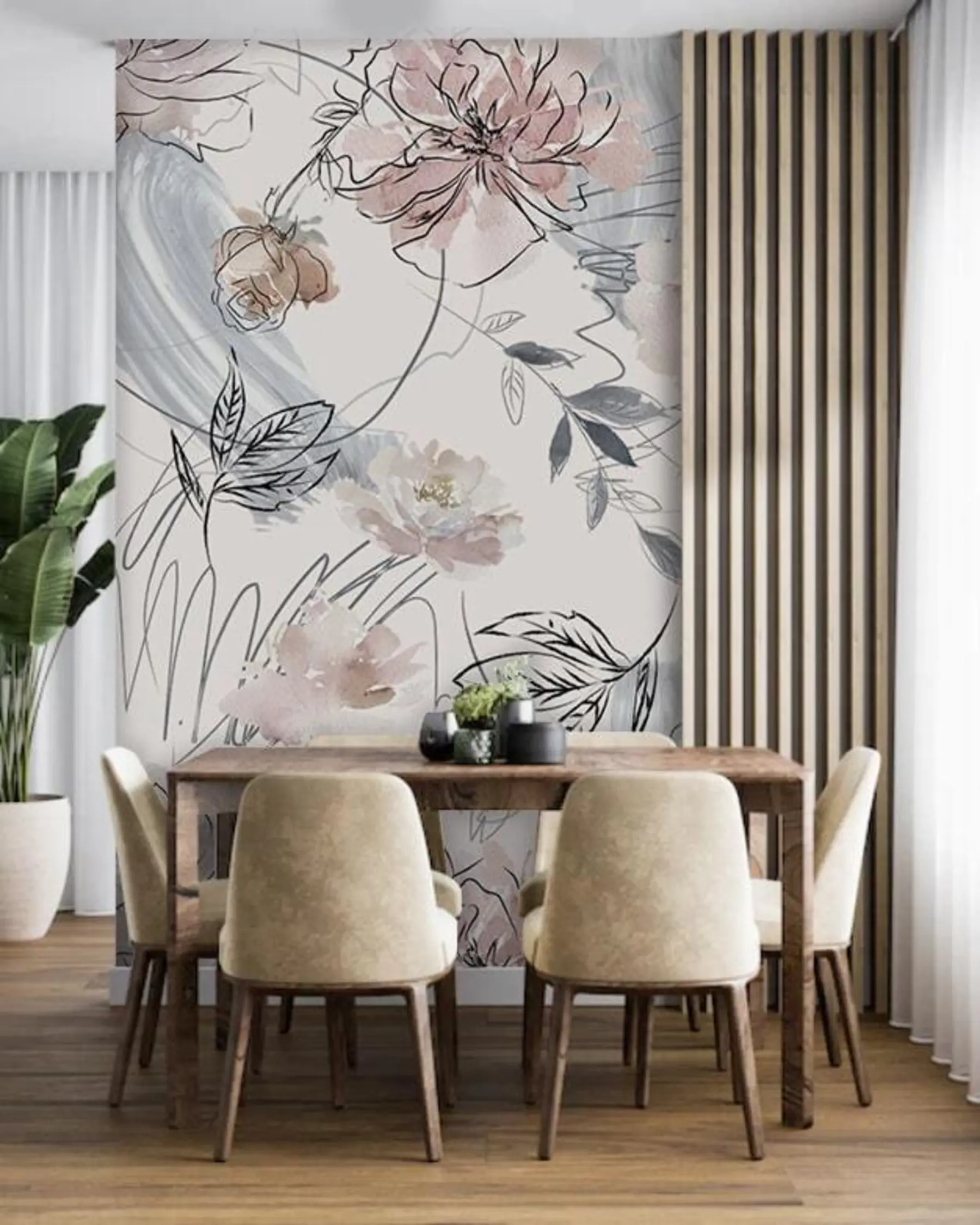 wall murals Watercolor flowers u71515