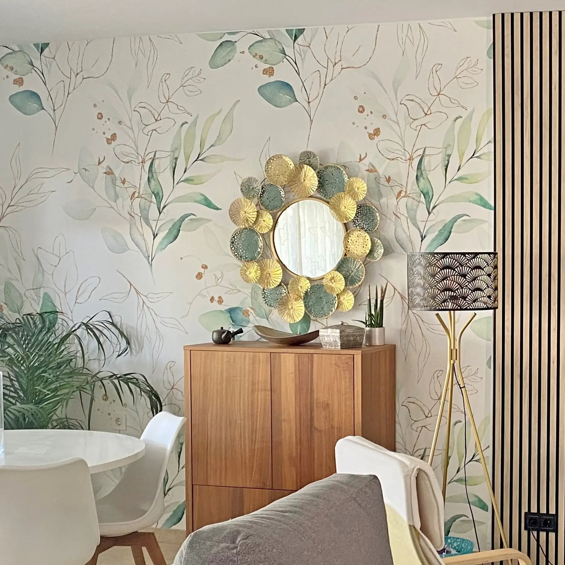 wall murals Green leaves in watercolor style u71464