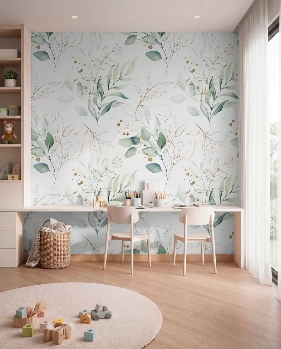 wall murals Green Sprigs and Fine Lines u71464