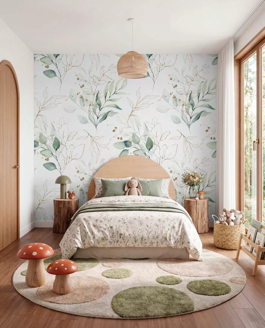 wall murals Green Sprigs and Fine Lines u71464