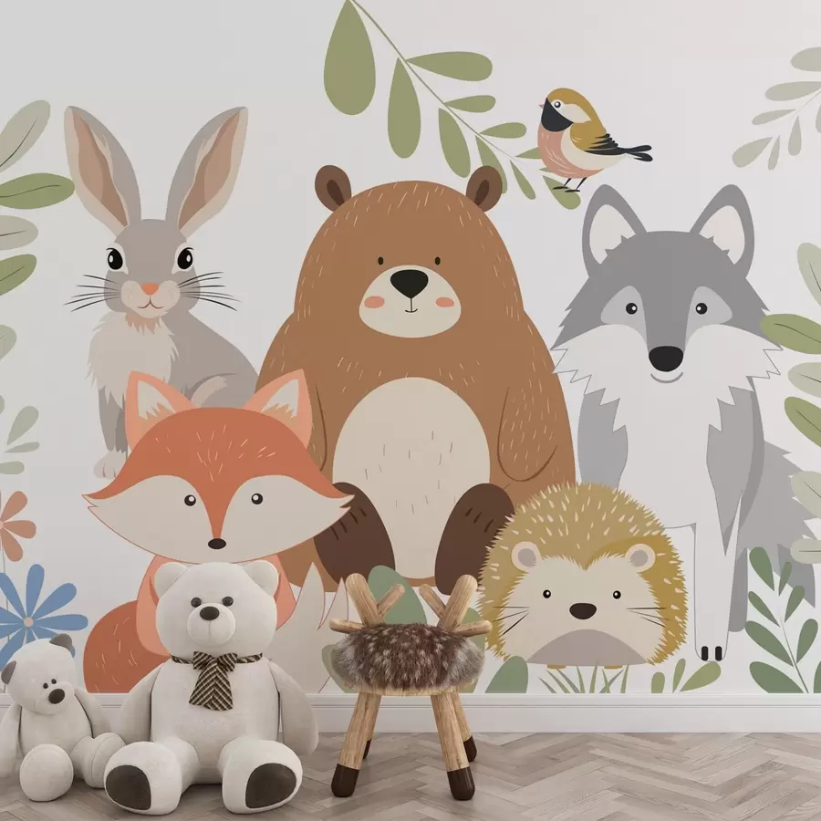 wall murals Cute forest animals w05165