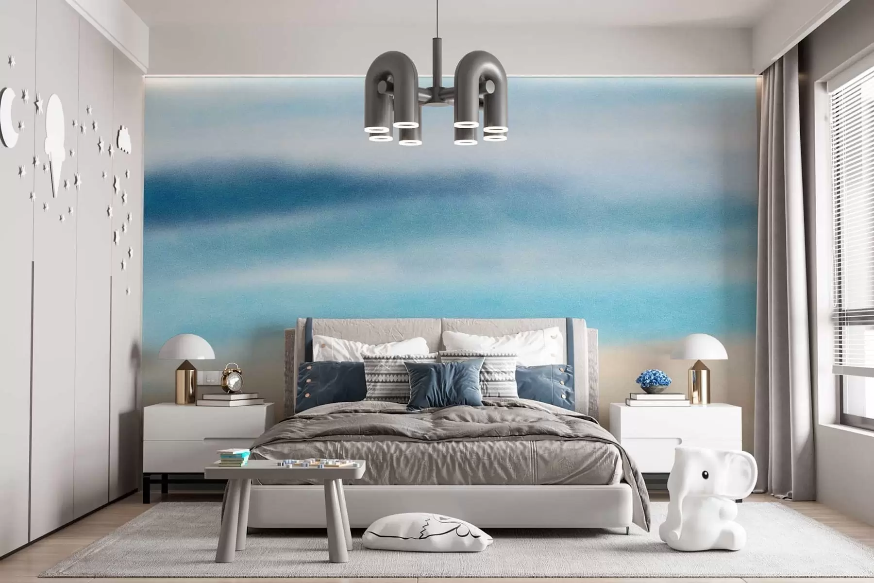 wall murals textured painting in watercolour style w05066