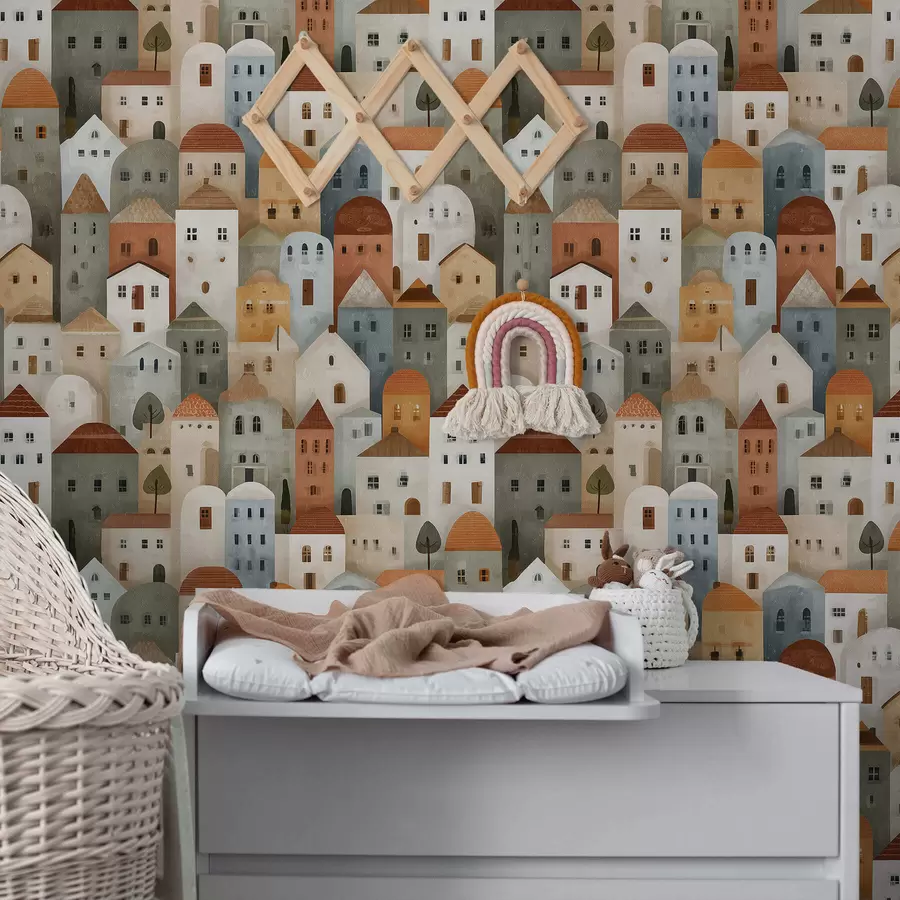 wall murals Little Town Houses a00970