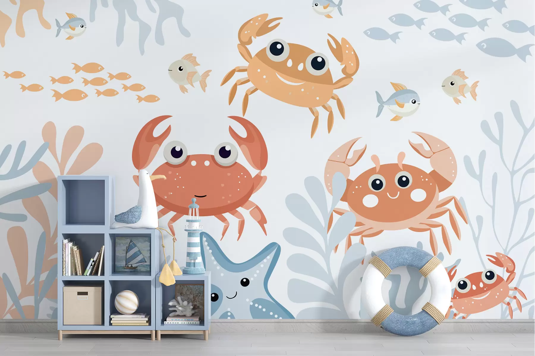 wall murals Cute crabs w05189