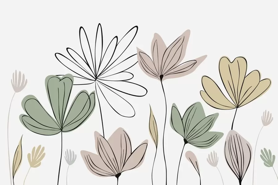 wall murals Abstract flowers w05191