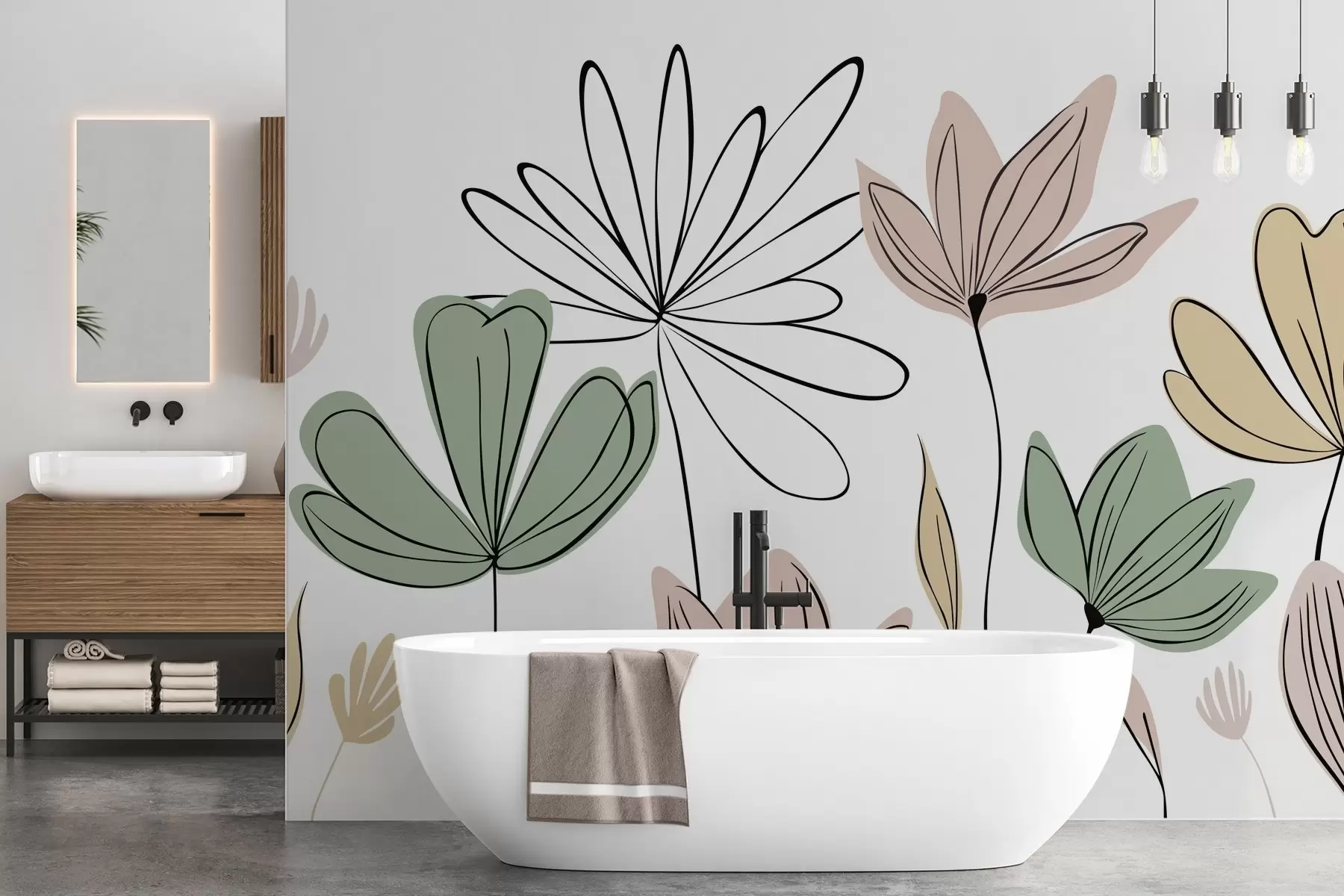 wall murals Abstract flowers w05191