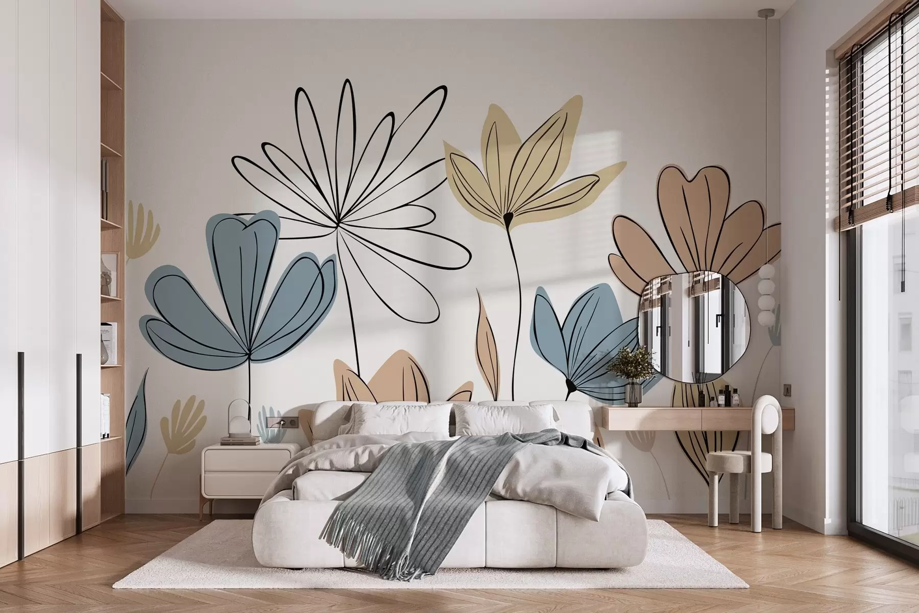 wall murals Abstract flowers w05191v1