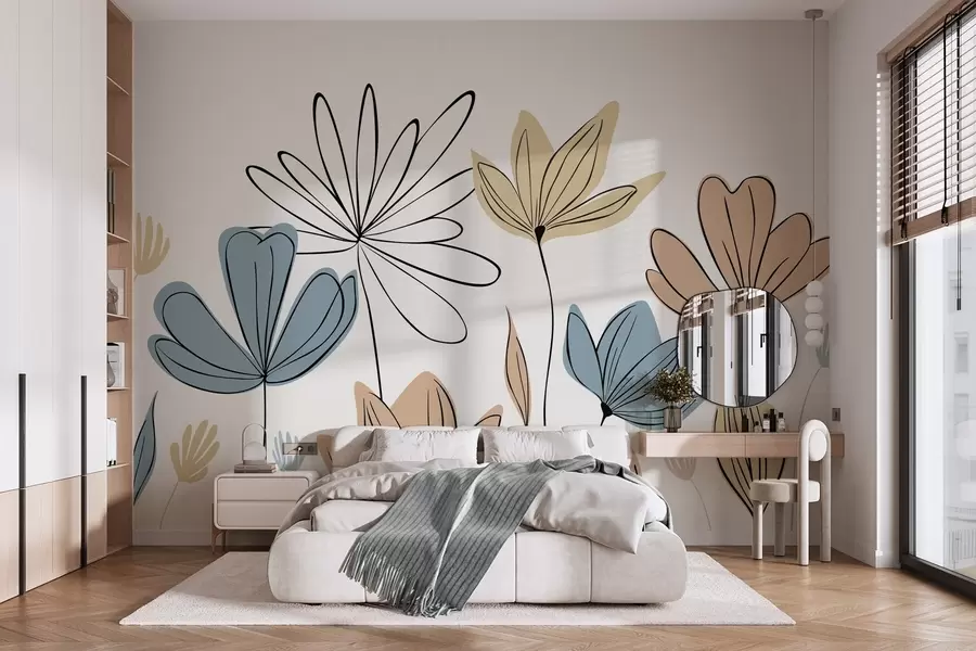 wall murals Abstract flowers w05191v1