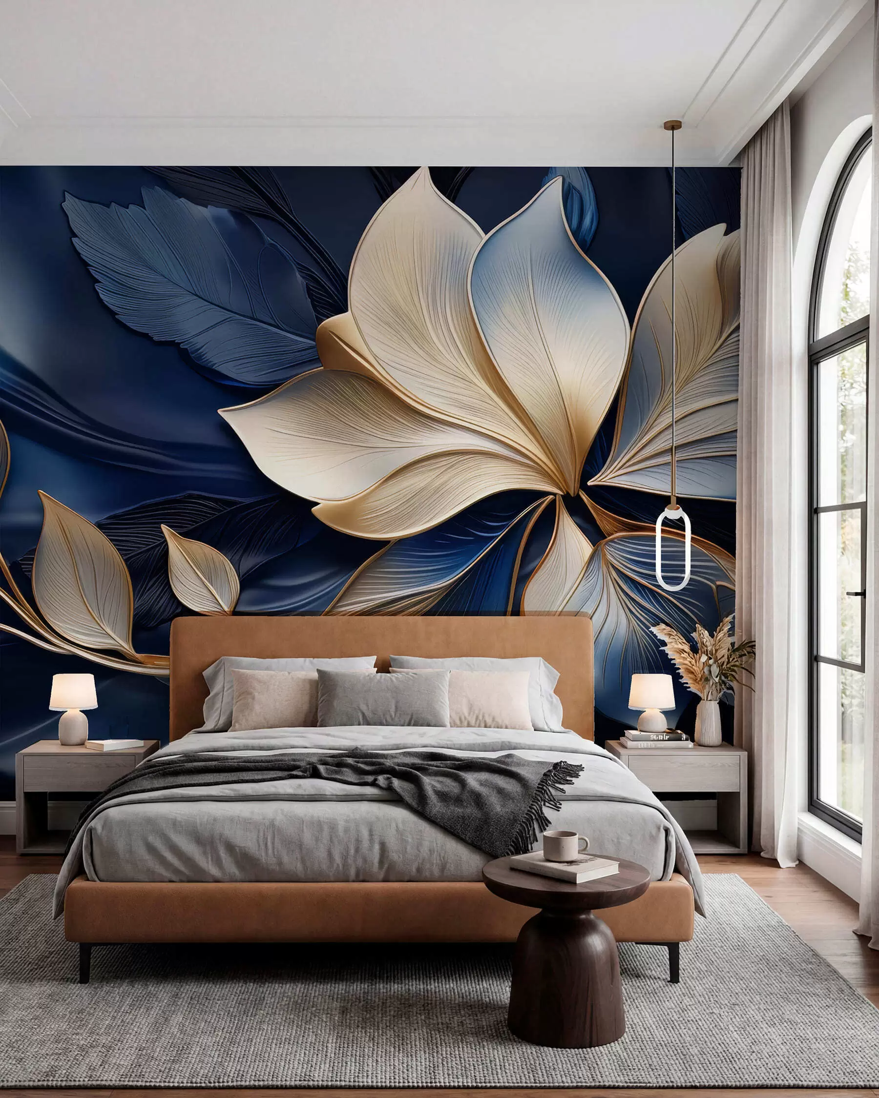 wall murals Midnight Petal Duet w05012