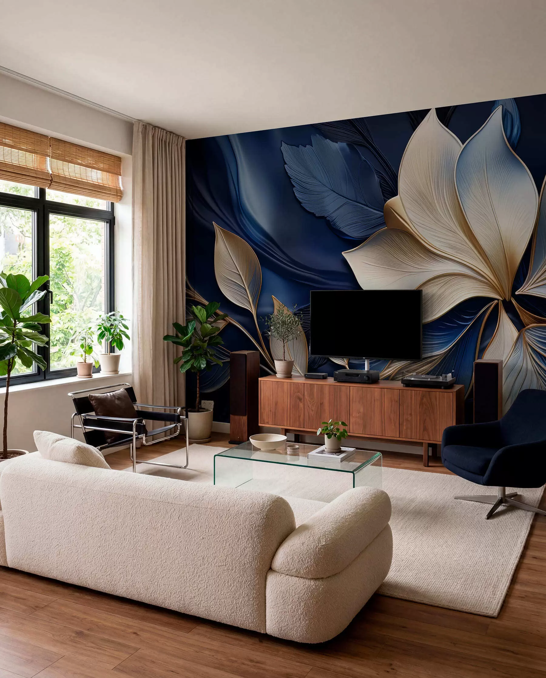 wall murals Midnight Petal Duet w05012
