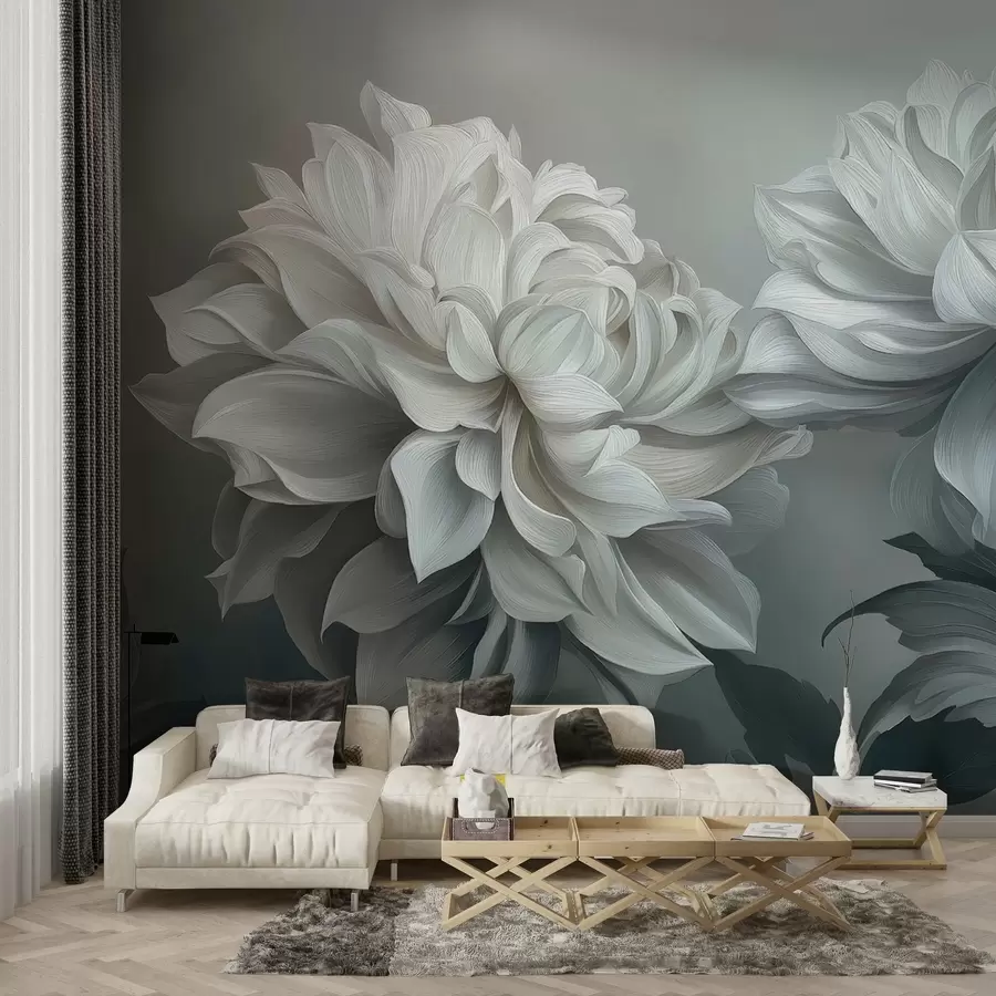 wall murals Morning mist in flowers w05053