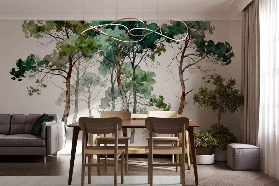 wall murals Painted pines w05173