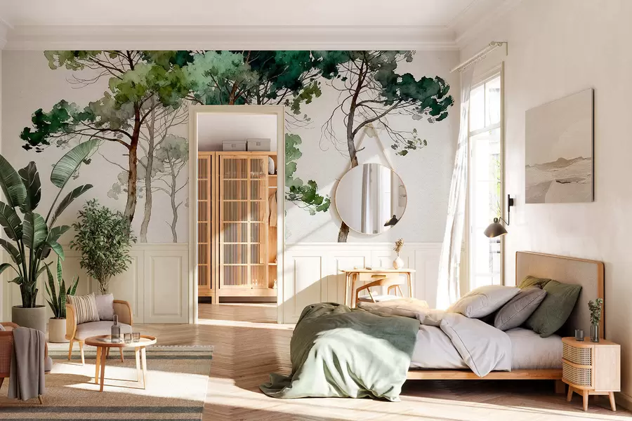 wall murals Painted pines w05173