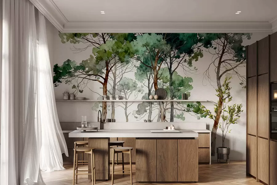 wall murals Painted pines w05173