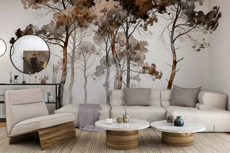 wall murals Painted pines w05173v1