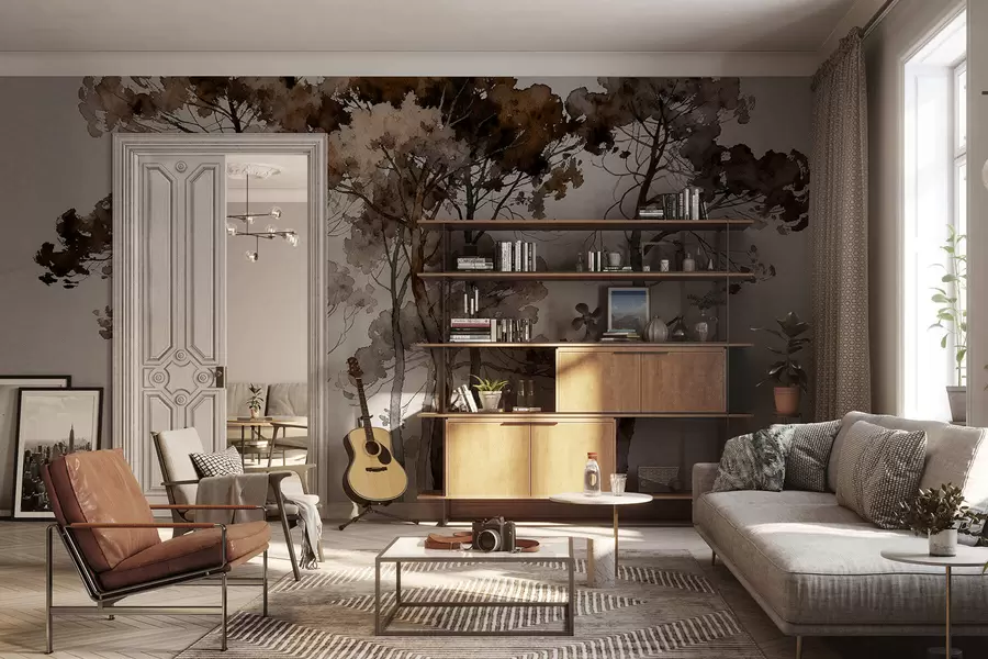 wall murals Painted pines w05173v1