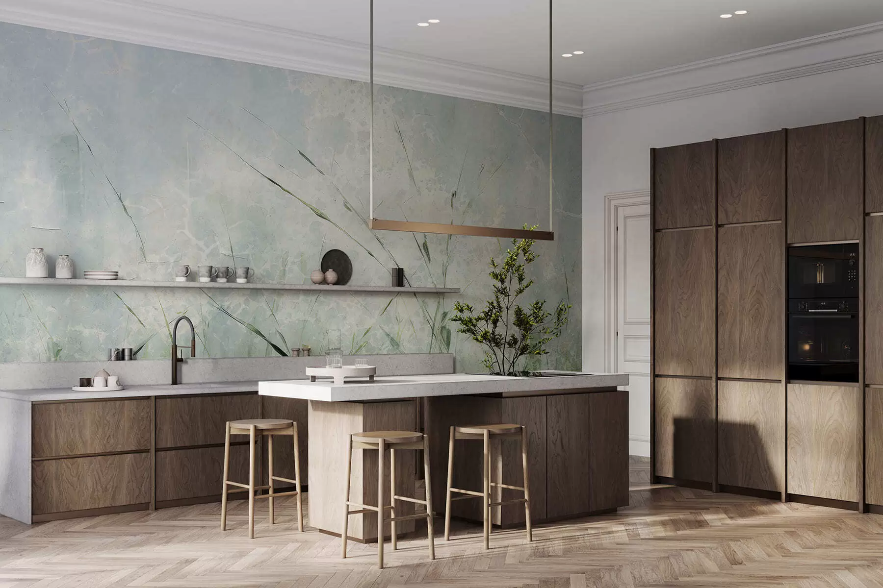 wall murals Grass lightness w05176
