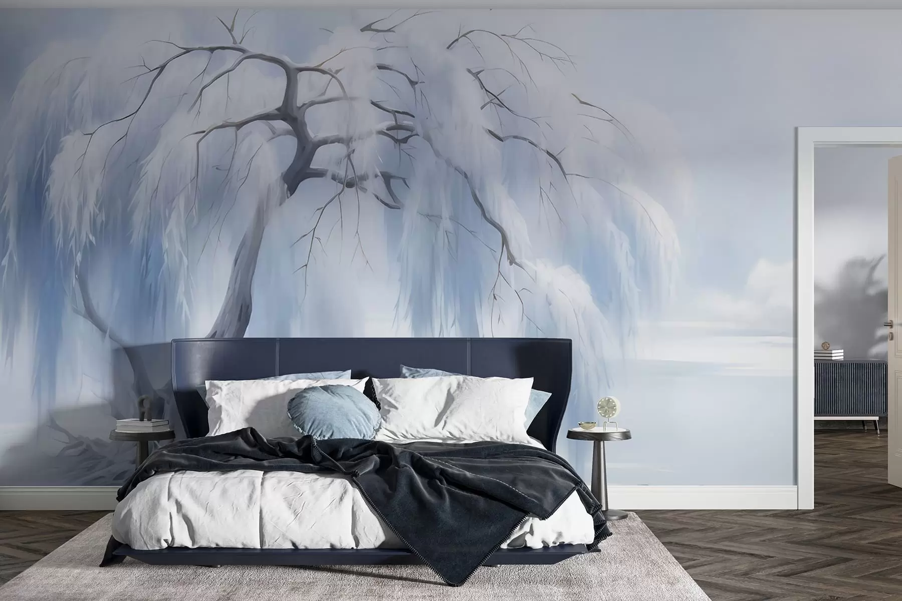 wall murals Lush painted tree w05179