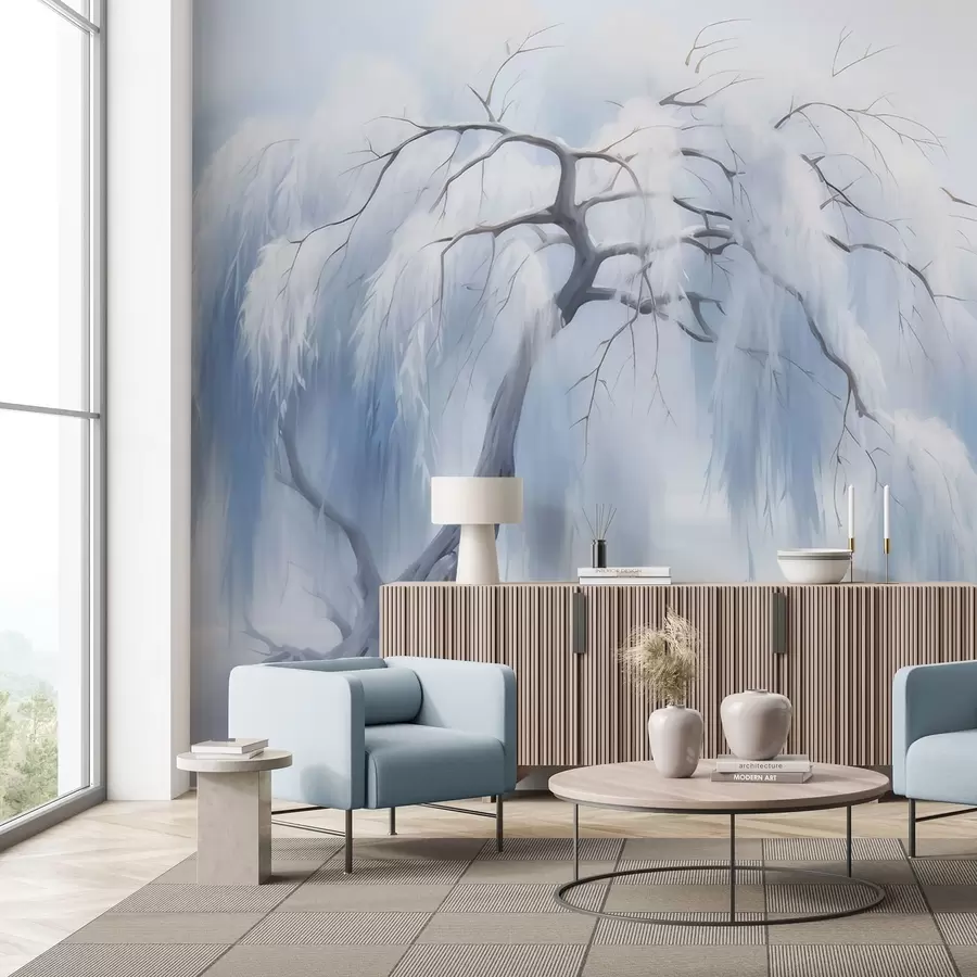 wall murals Lush painted tree w05179