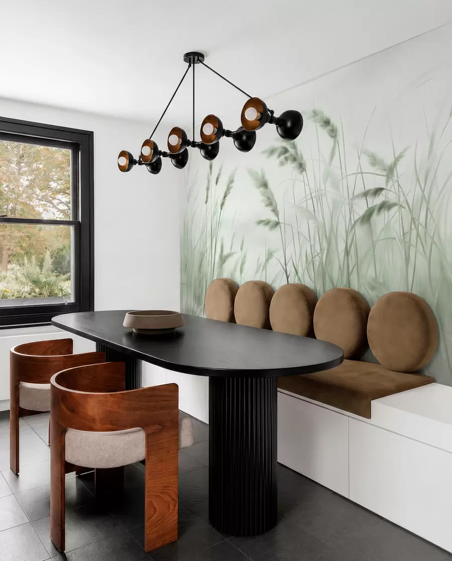 wall murals Tall, textured dry grass with ears of wheat in the field against a soft, pale background w09648v1
