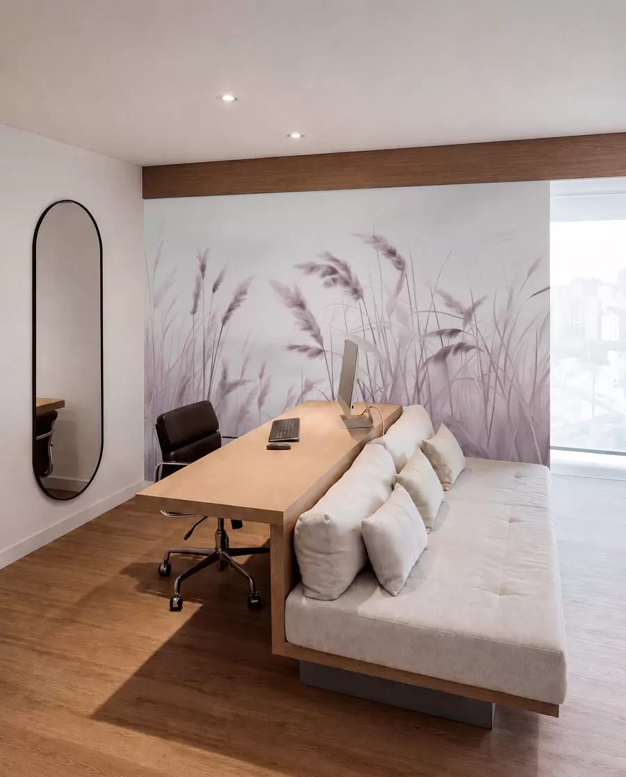 wall murals Grasses in Heather Haze w09648v2