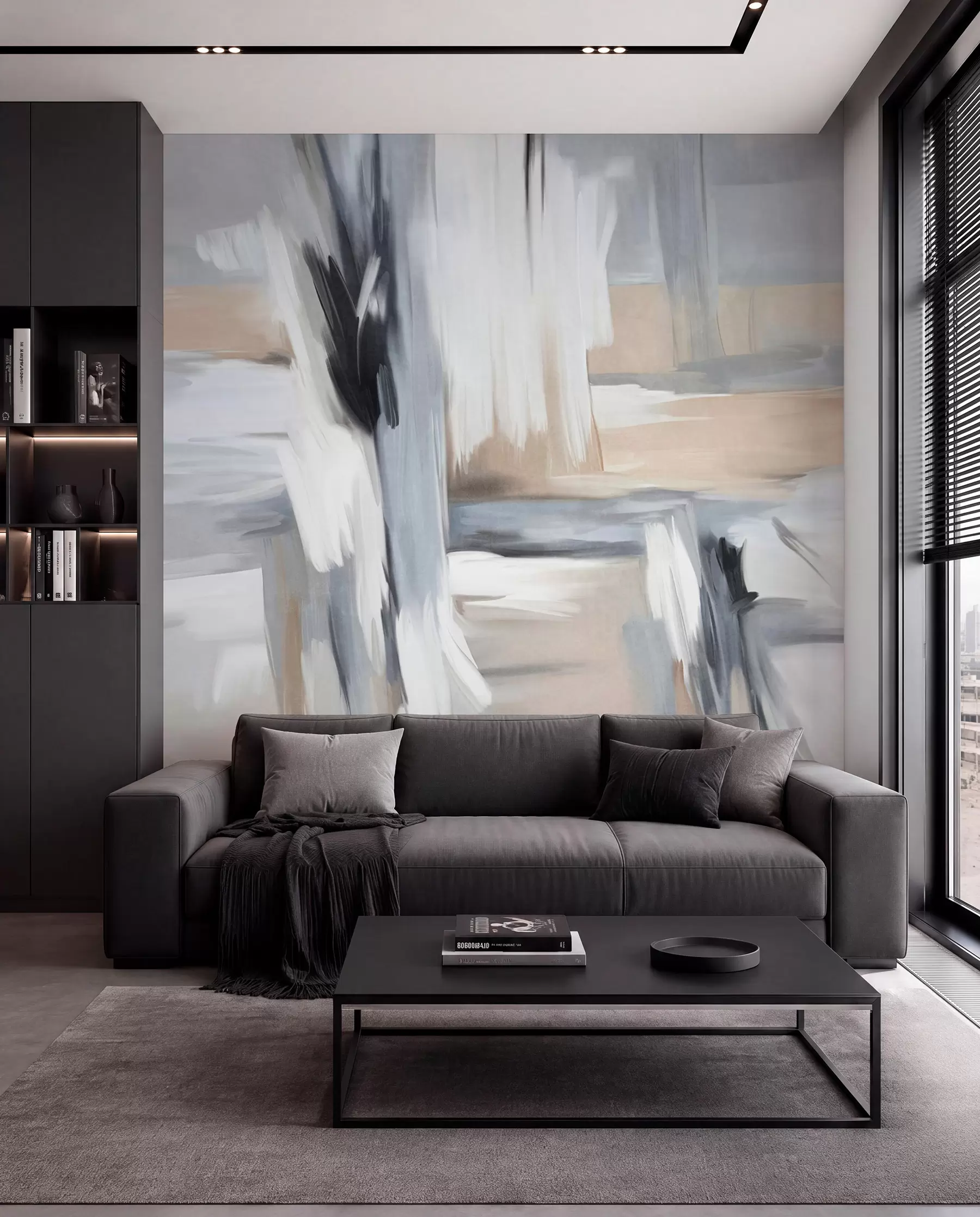 wall murals Neutral Brushwork w09651