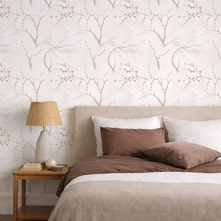 wall murals Light branches with pink blossoms a01111v1