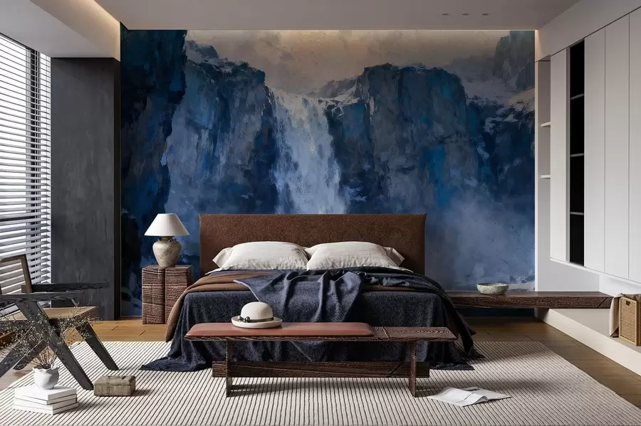 wall murals Grunge style painted waterfall w05177