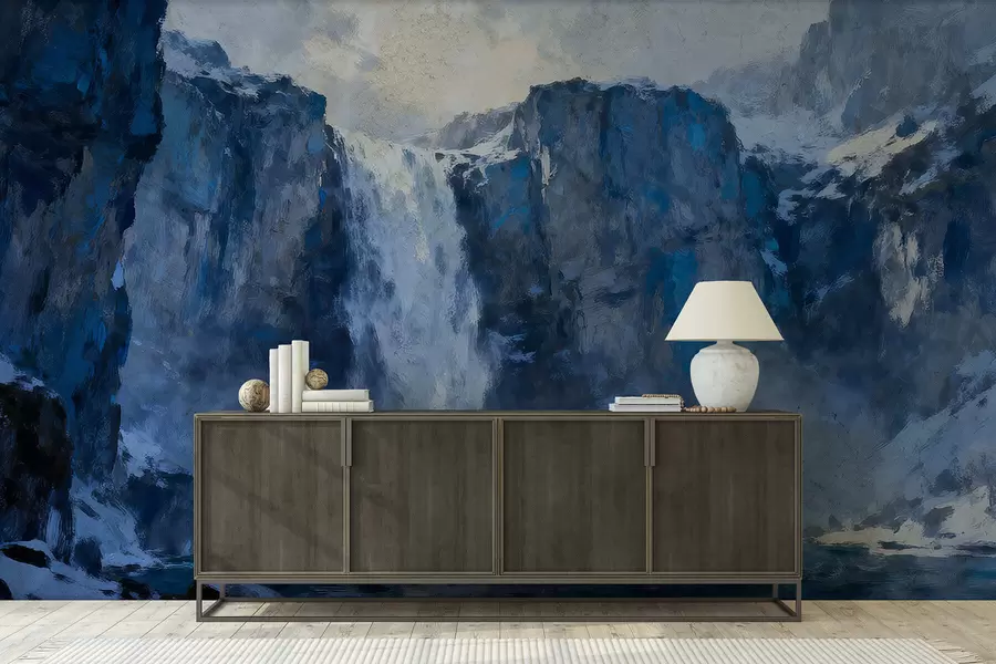 wall murals Grunge style painted waterfall w05177